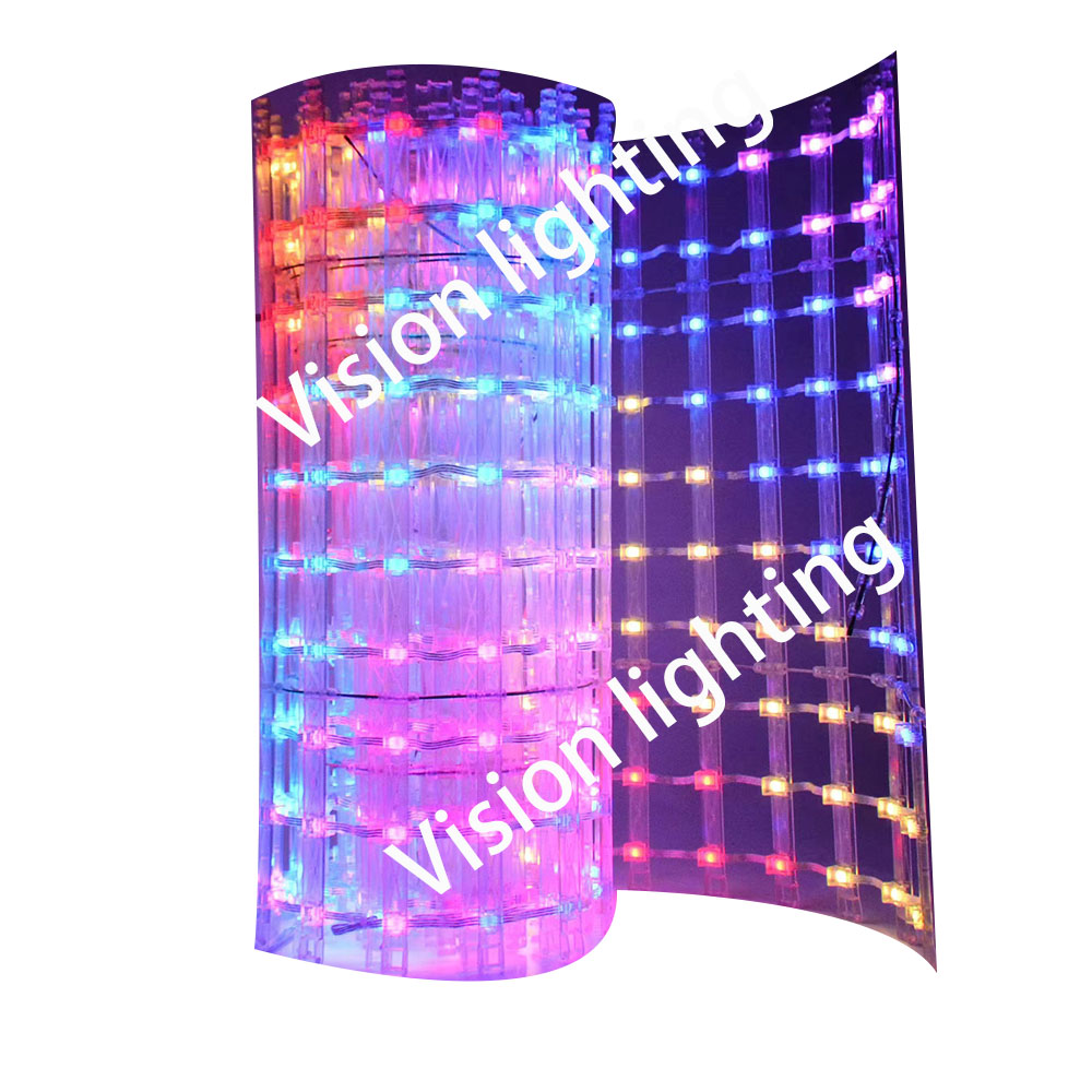 옥외 지도된 ​​광고 전시 화면 RGB WS2811 화소 격자 벽 메시 빛