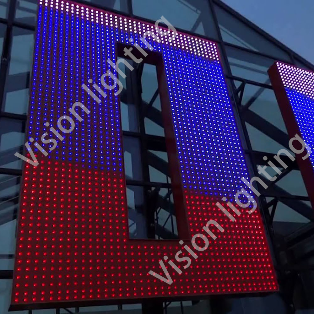 옥외 지도된 ​​광고 전시 화면 RGB WS2811 화소 격자 벽 메시 빛