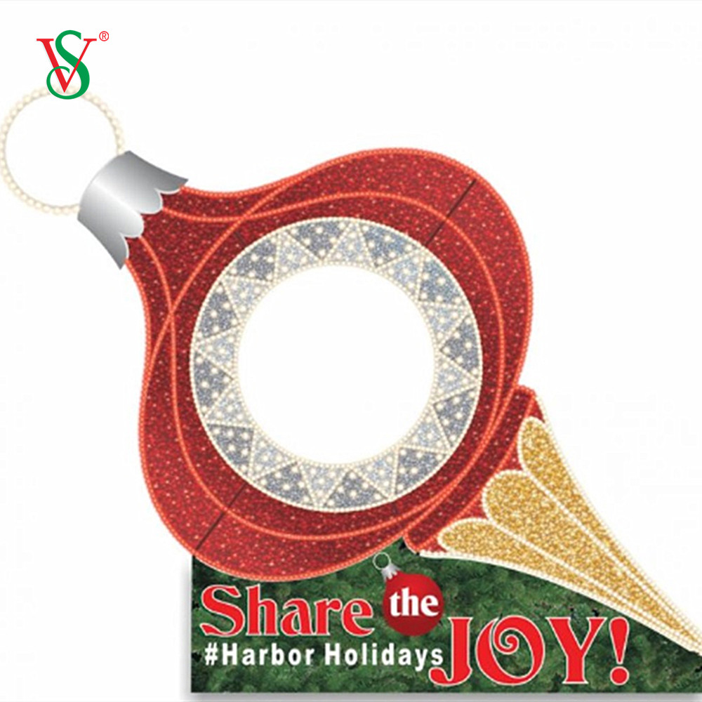 새해 축제 야외 장식을 위한 LED 2D 사진 프레임 모티브 조명