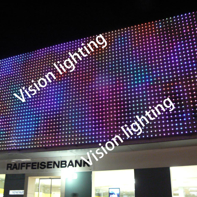 옥외 지도된 ​​광고 전시 화면 RGB WS2811 화소 격자 벽 메시 빛