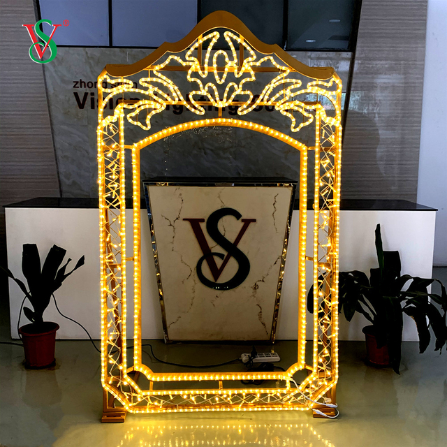 새해 축제 야외 장식을 위한 LED 2D 사진 프레임 모티브 조명