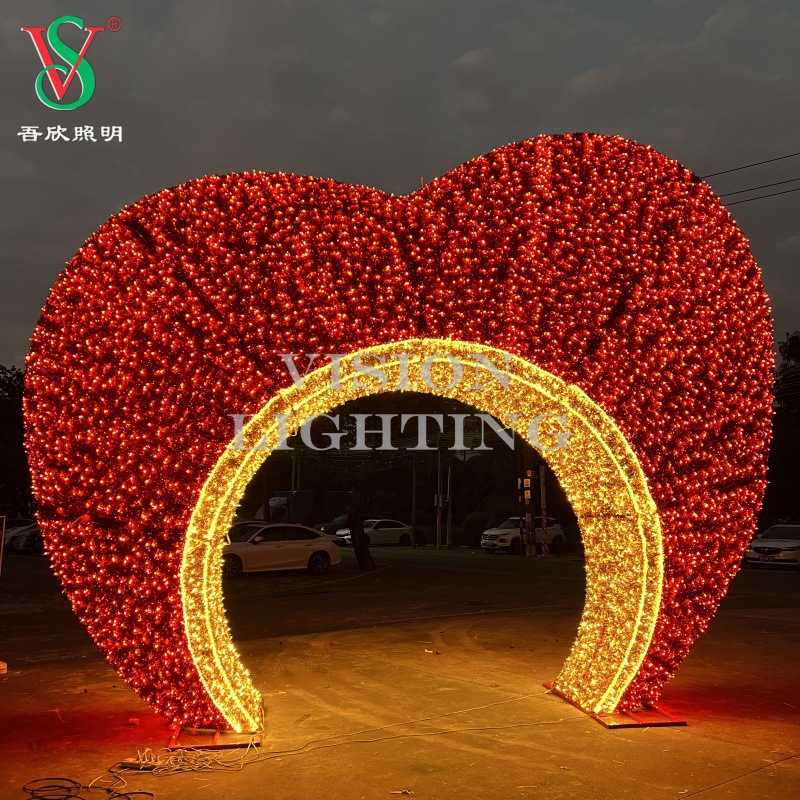 Navidad Luces 야외 빛나는 터널 LED 크리스마스 디스플레이를위한 조명 아치 모티프 장식 조명