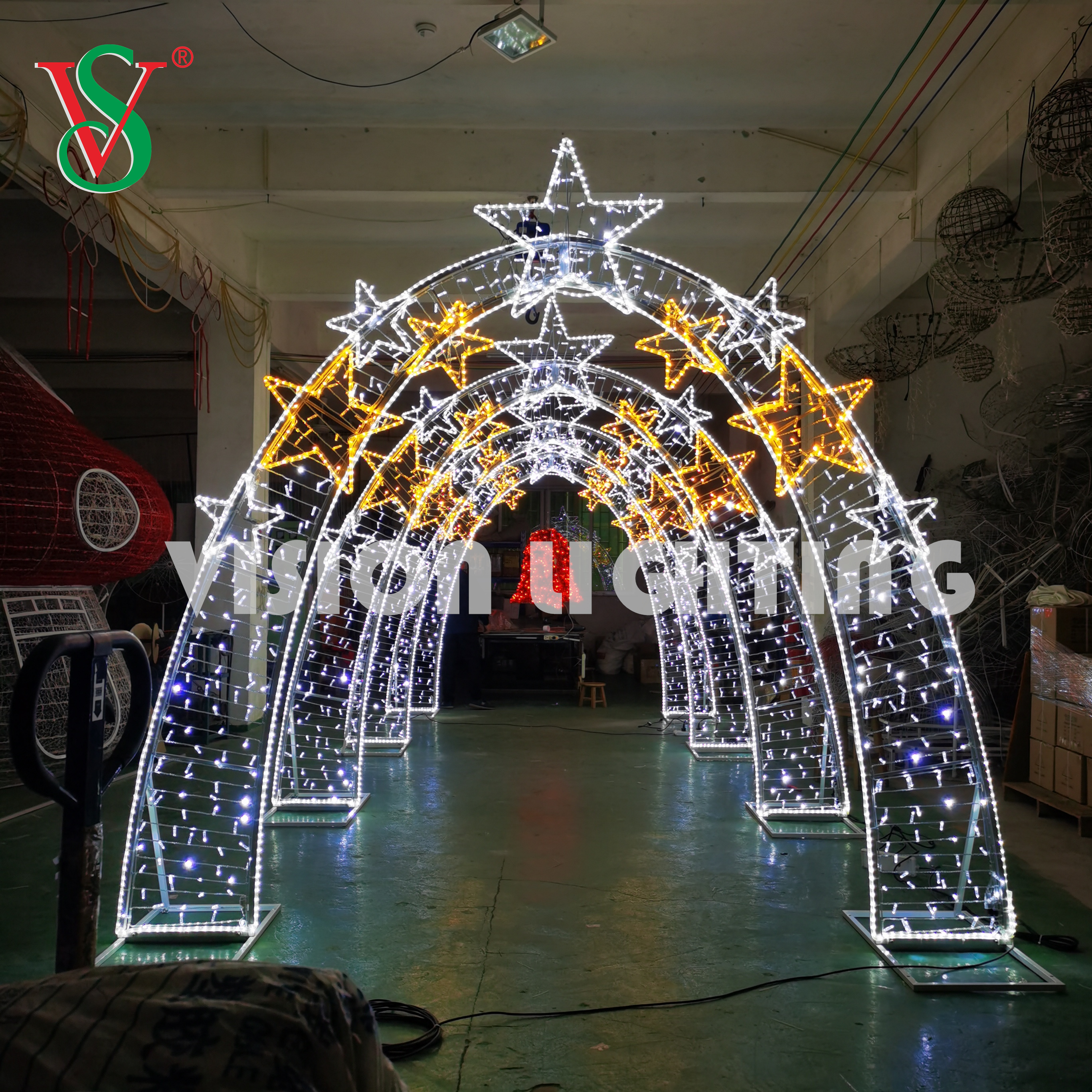 옥외 거대한 아치 발렌타인 데이 훈장을 위한 낭만주의 아치 3D 주제 빛