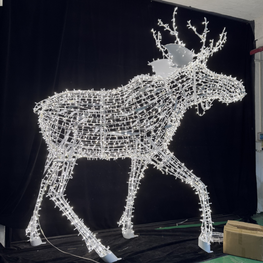 홀리데이 쇼핑 센터 크리스마스 야외 장식 LED 순록 모티프 조명