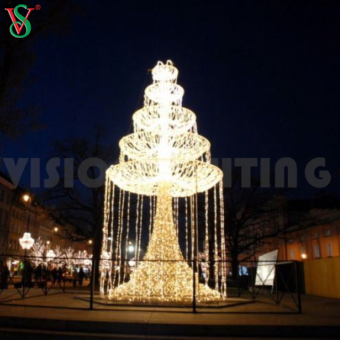 야외 조경 장식을위한 3D LED 조명 분수 모티프 조각