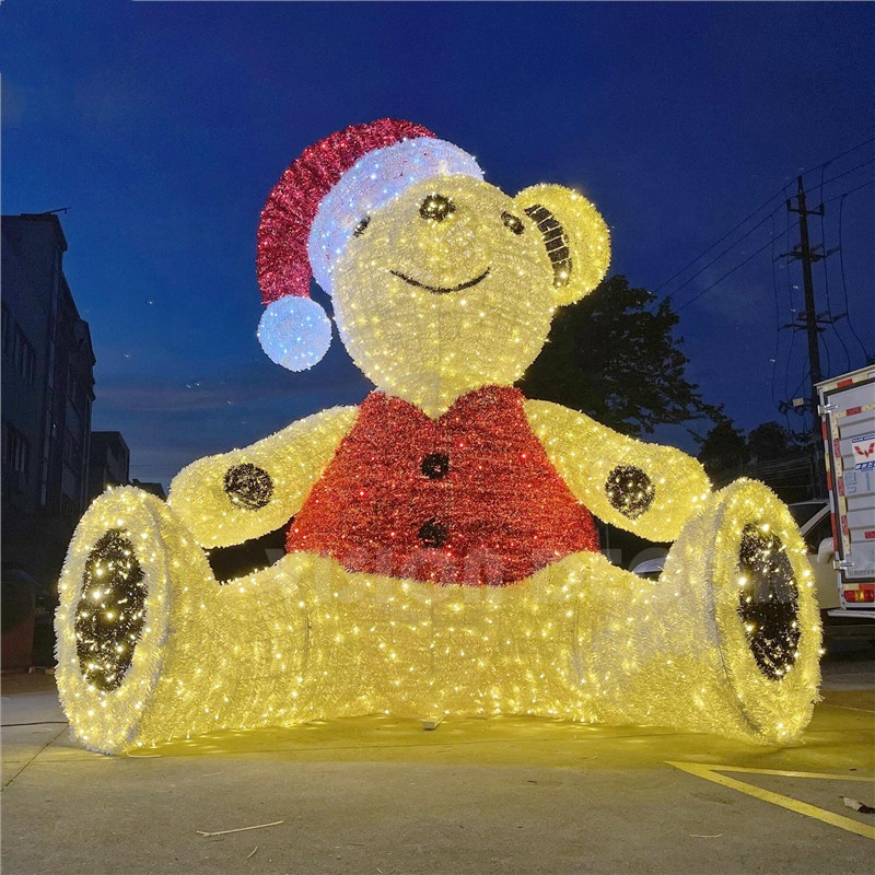 야외 크리스마스 장식을위한 LED BEAR LIGHT GIANT 3D TEDDY BEAR MOTIF LIGHTS