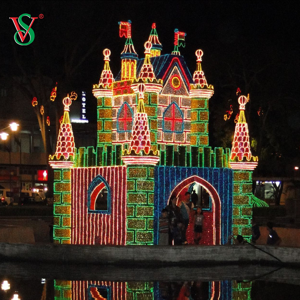 야외 할로윈 데이 모티브 조명 장식 대형 캐슬 타워 조각 모티브 조명