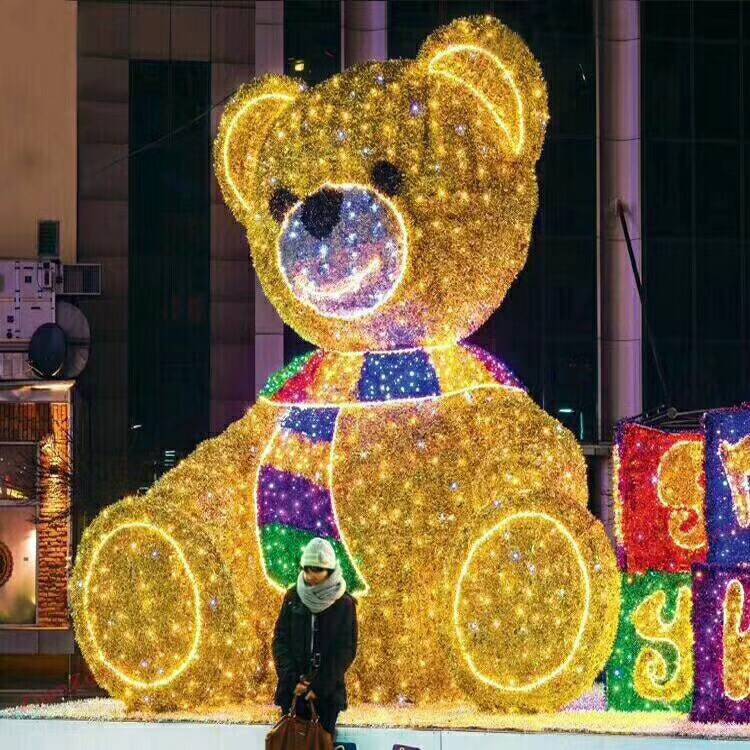 야외 크리스마스 장식을위한 LED BEAR LIGHT GIANT 3D TEDDY BEAR MOTIF LIGHTS