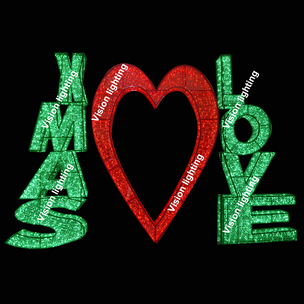 옥외 훈장 조경 IP65 고품질 3D 조각품은 크리스마스 휴일 주제 편지 빛을 지도했습니다