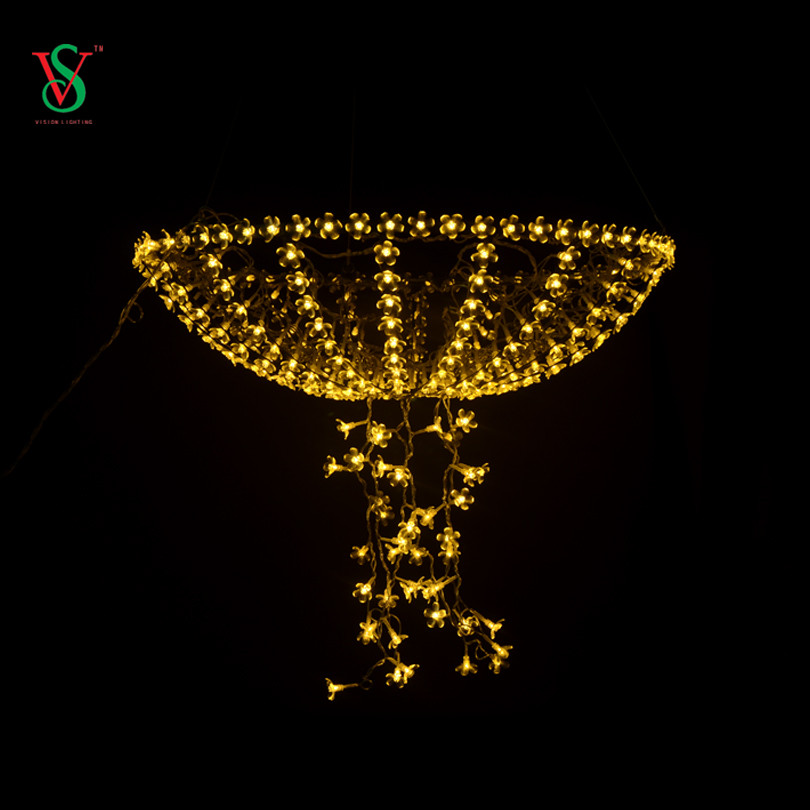 애니메이션 크리스마스 거리 장식 조명 LED 사쿠라 우산 모티브 라이트 