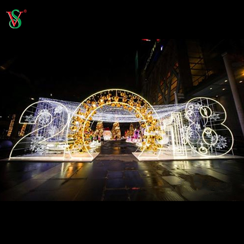 옥외 주제 아치 빛 3D 2025 아치 주제 빛을 통해서 2024 2023 도보