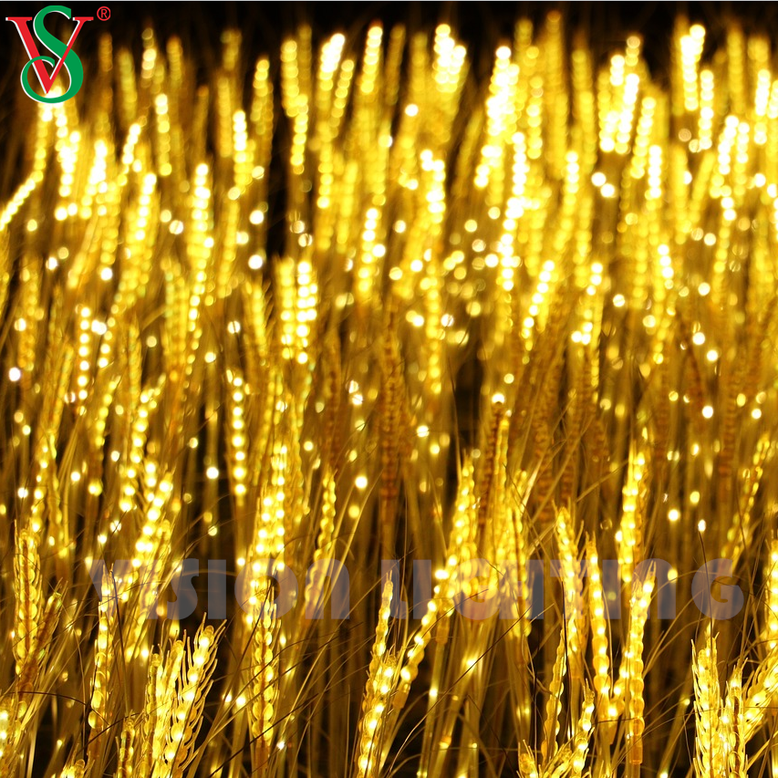 야외 정원 풍경 디스플레이 장식을위한 생명과 같은 밀 플라워 플랜트 조명