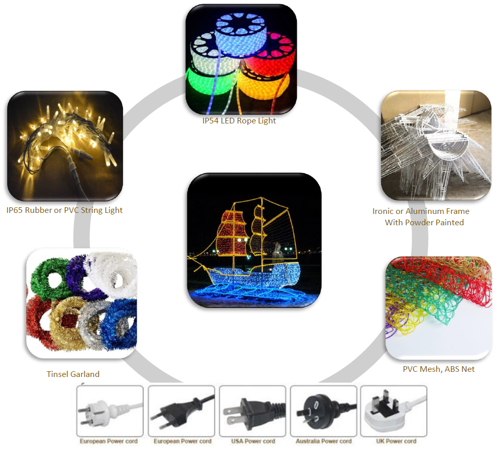 3D 보트 모티브 조명