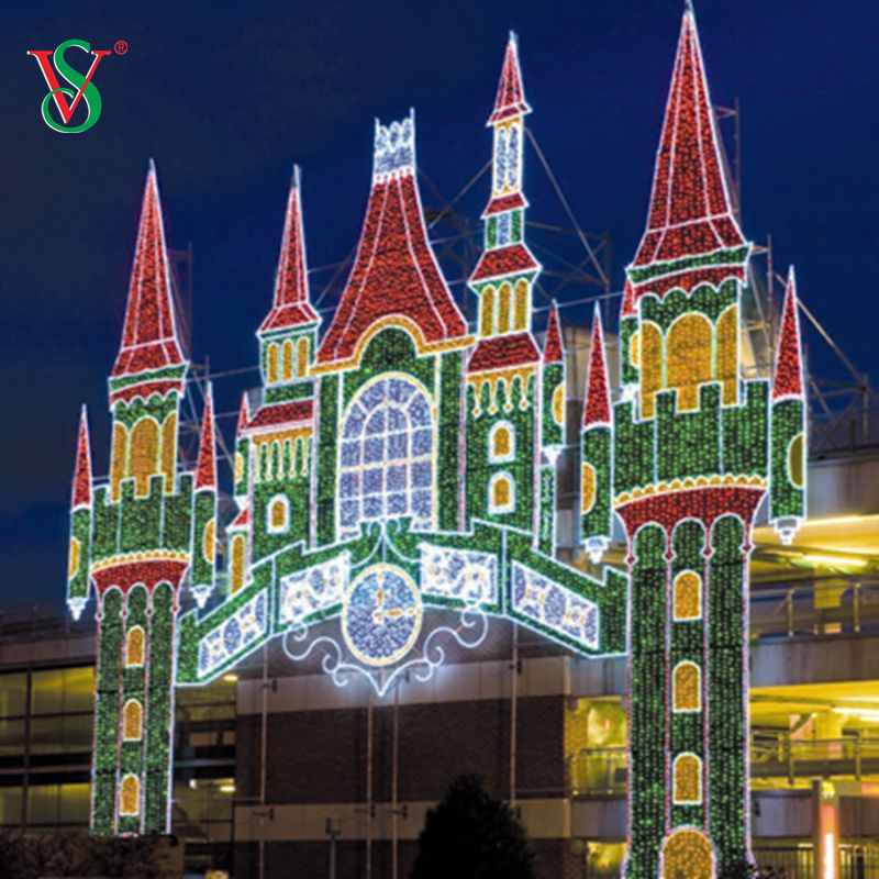 야외 할로윈 데이 모티브 조명 장식 대형 캐슬 타워 조각 모티브 조명