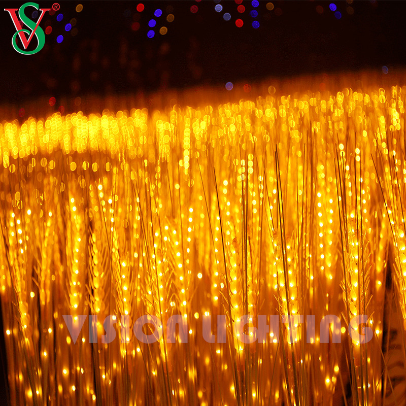 야외 정원 풍경 디스플레이 장식을위한 생명과 같은 밀 플라워 플랜트 조명