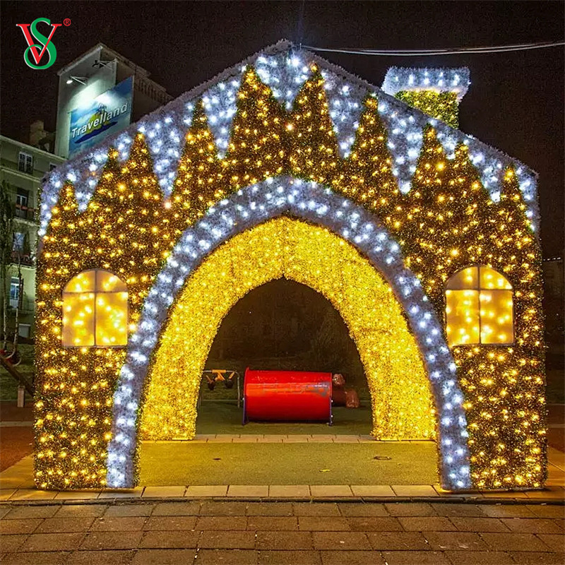 크리스마스 라이트 쇼를 위한 옥외 큰 LED 3D 진저브레드 하우스 주제 빛