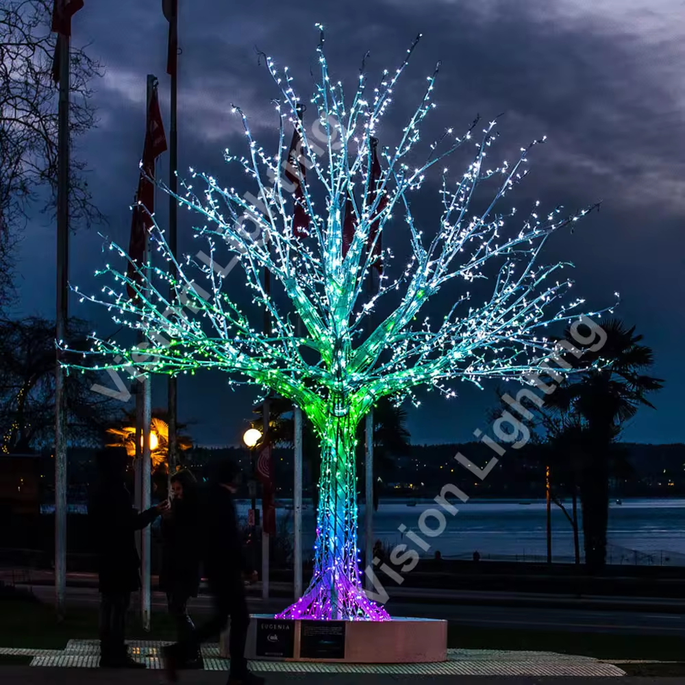 고휘도 프로그래밍 가능 DC12V WS2811 픽셀 화환 Led RGB 크리스마스 트리 조명