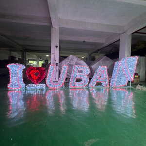 야외 3D 조명 크리스마스 새해 사인 보드 LED 모티브 장식 조명