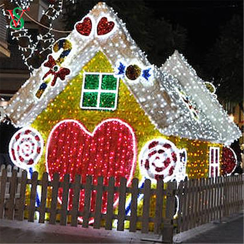 크리스마스 라이트 쇼를 위한 옥외 큰 LED 3D 진저브레드 하우스 주제 빛