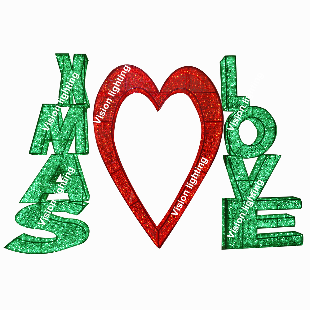 옥외 훈장 조경 IP65 고품질 3D 조각품은 크리스마스 휴일 주제 편지 빛을 지도했습니다